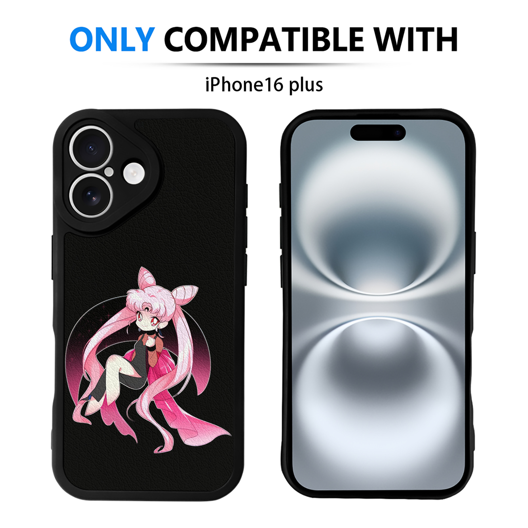 （画像用） 美少女戦士セーラームーン ちびうさ Sailor Moon Chibiusa Tsukino Usagi Small Lady Serenity 【iPhone 16シリーズ対応】シリコンスマホケース（レザー調） 材質：シリコン